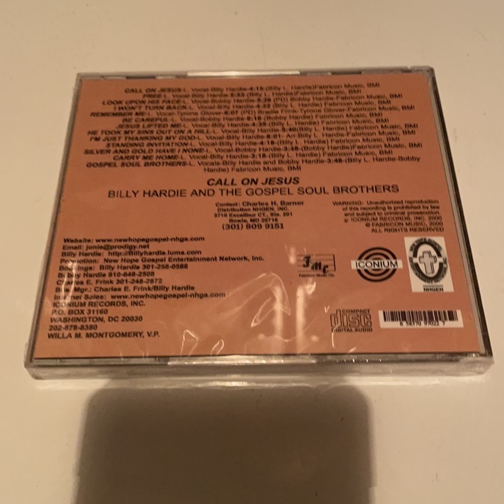 Call on Jesus CD factory sealed Billy Hardie and the gospel soul brothers gift - Picture 2 of 4